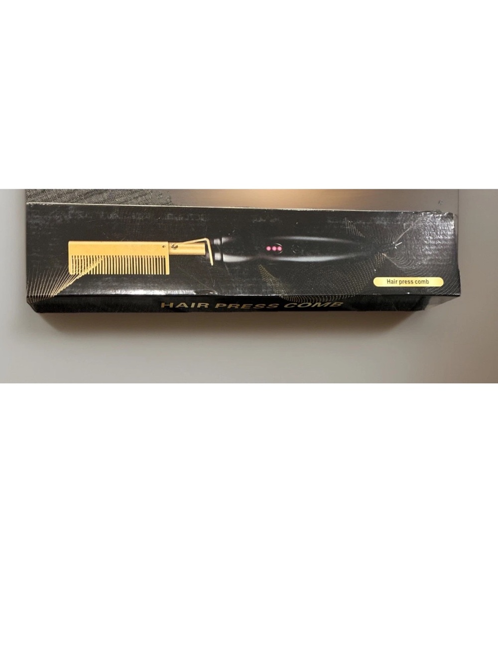 Hair Press Comb - Black Handle with Gold Comb